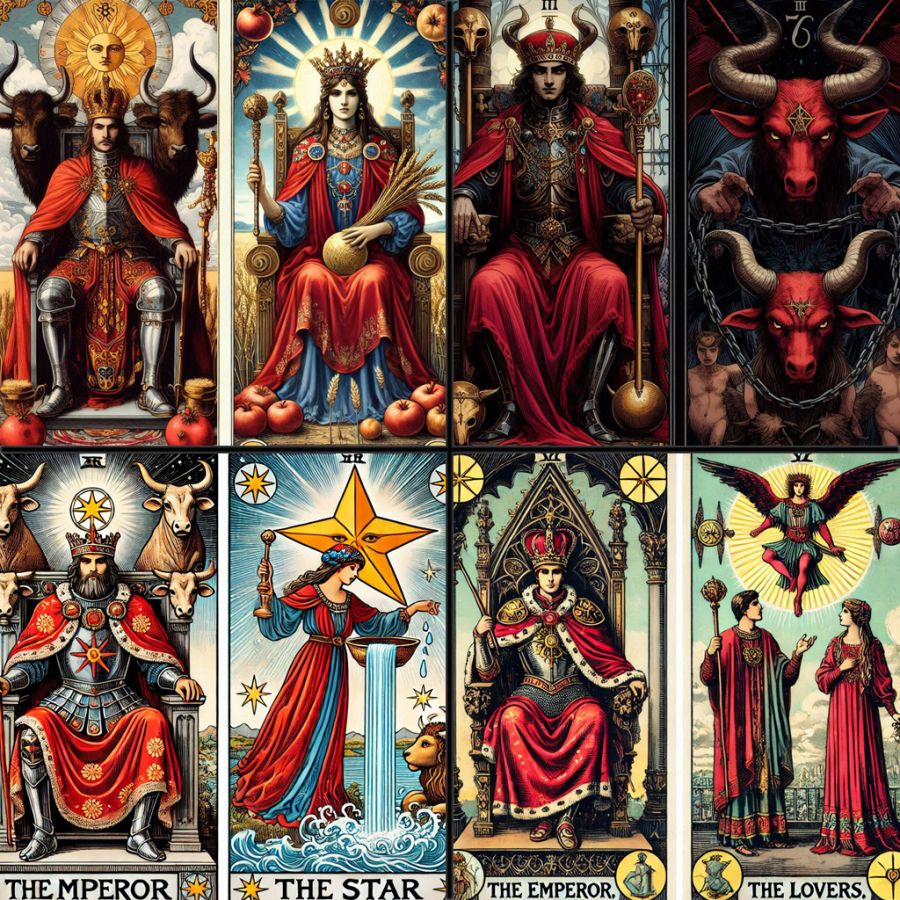 El emperador junto a otras cartas del tarot